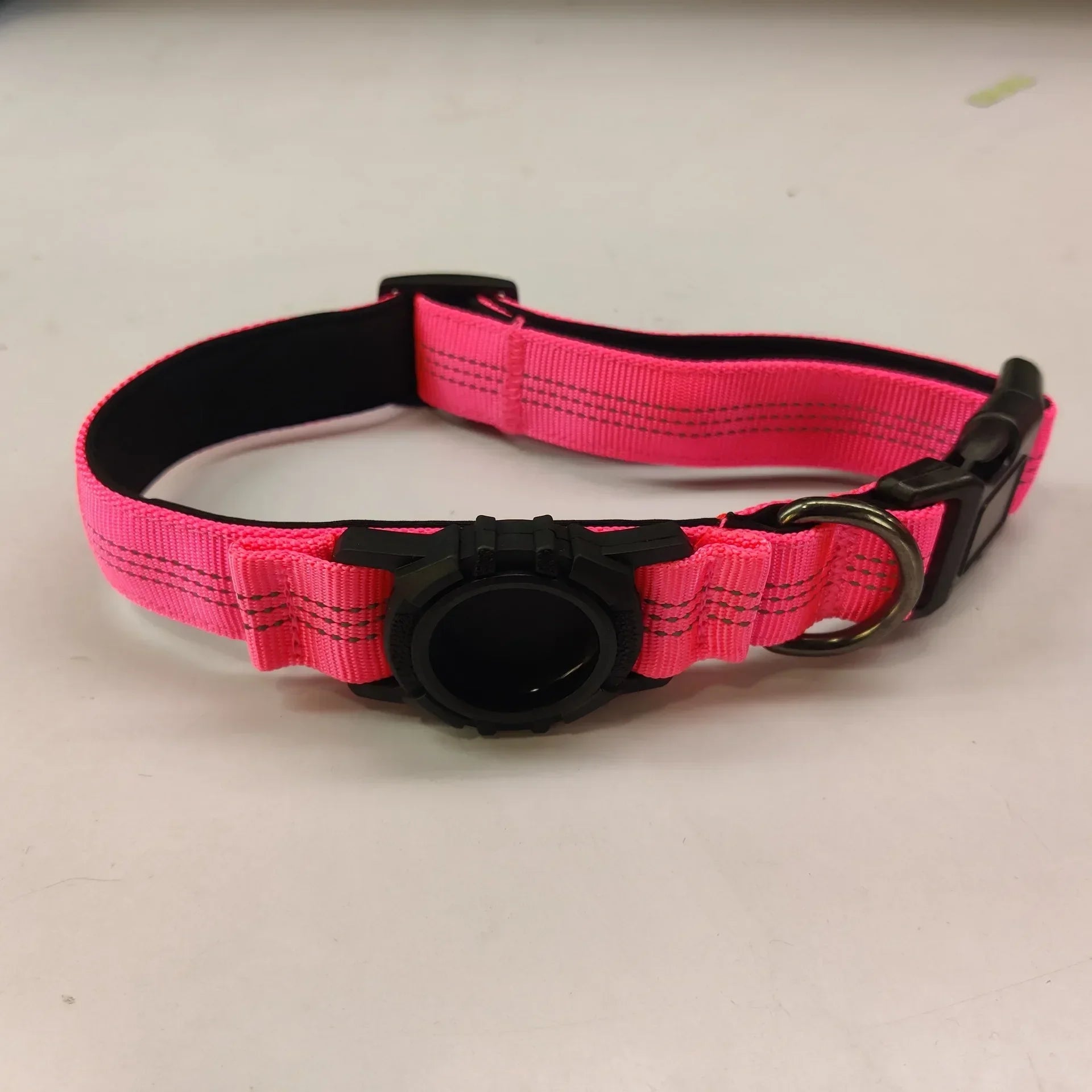 Reflective Waterproof Dog Collar – With Transparent AirTag Cover & Anti-Loss Design