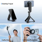 Magnetic Wireless Tripod with Grip and Selfie Stick for Smartphones